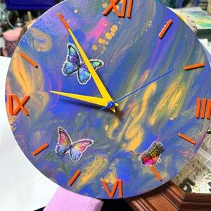 Vibrant Butterfly Design Wall Clock